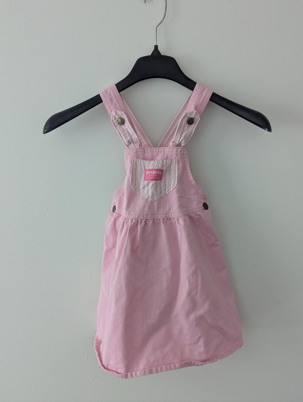 OshKosh Vintage Overall Jumper Dress Pink Size 5 Cottagecore Outdoorsy Cute